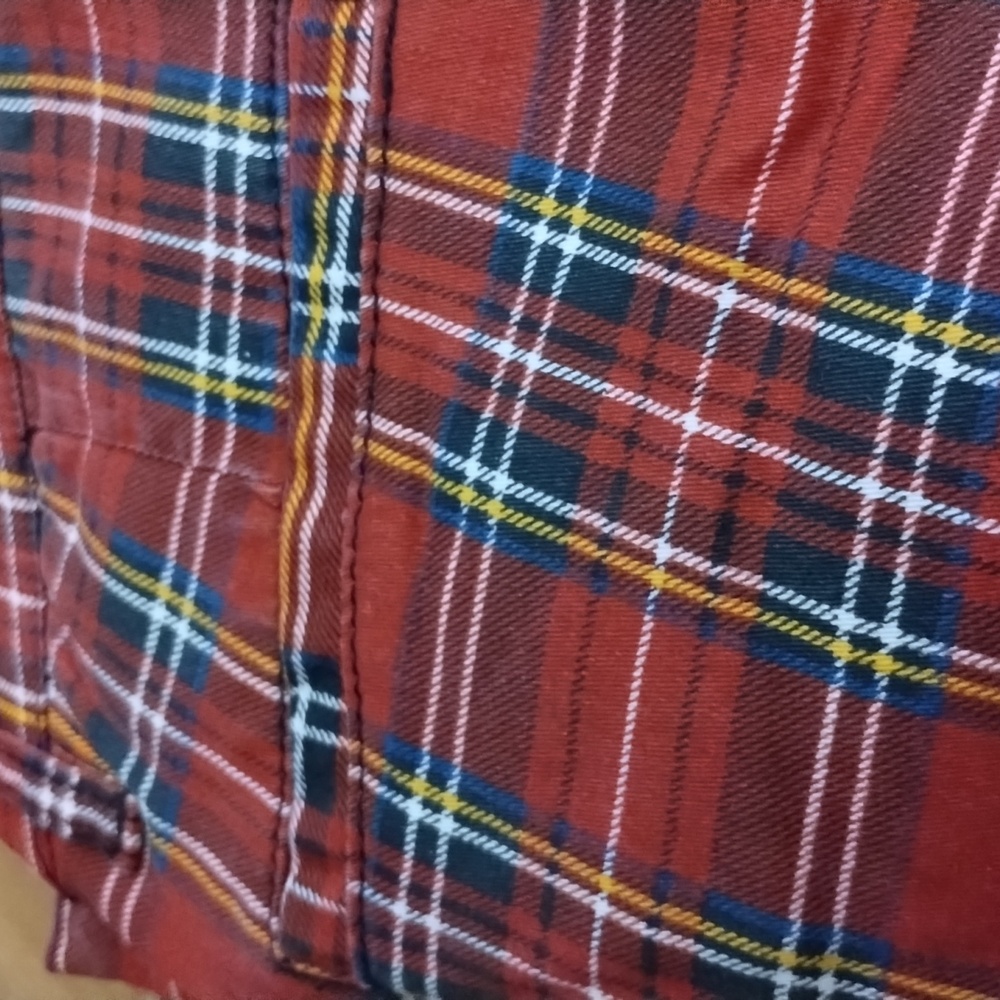 Royal Bones By Daang Goodman Hot Topic Plaid Punk Pants 32 Red S2012 Nwot - Picture 4 of 10